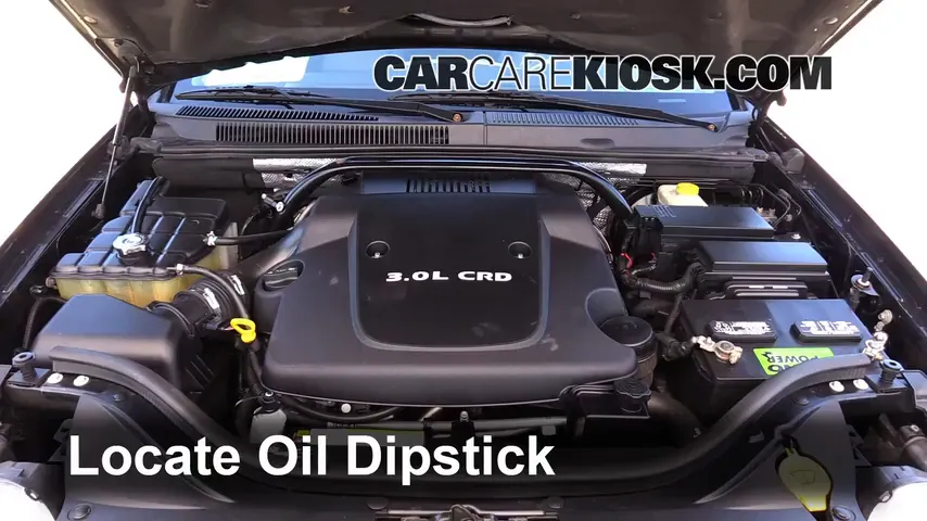 2008 Jeep Grand Cherokee Laredo 3.0L V6 Turbo Diesel Oil Check Oil Level